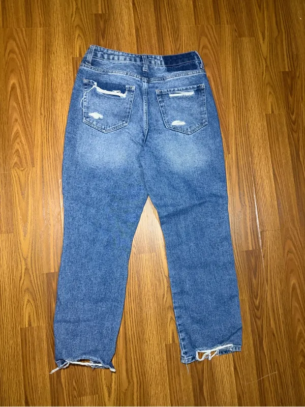 Flying Monkey Ultra High Rise Distressed Straight Leg Ankle Jeans 26 x 25.5 - Image 3