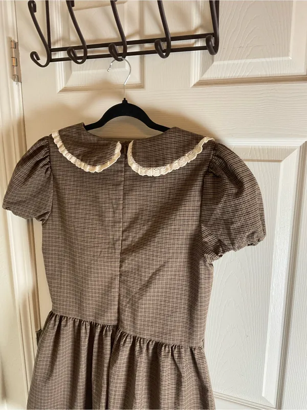 ZARA NWT Plaid Statement Collar Mini Dress Puff Sleeve XL⁠ - Image 8