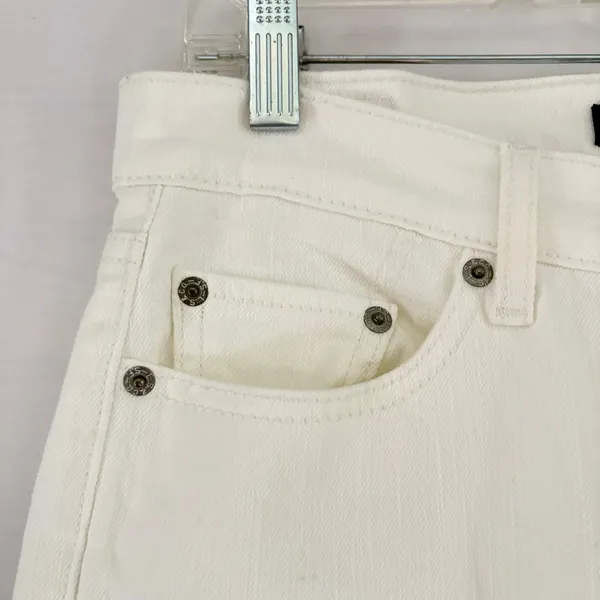 Levis 524 Too Superlow Skinny Jeans White‎ Denim Low Rise Womens 16x31 - Image 11