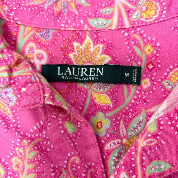 Ralph Lauren Pink Paisley Button Down‎ Shirt Size Medium - Image 5