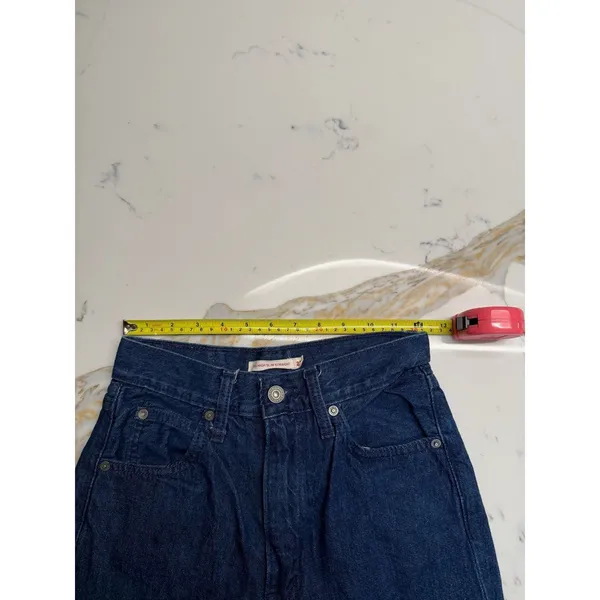 Levis High Slim‎ Straight Jeans Dark Wash Denim Blue High Rise 25 - Image 5