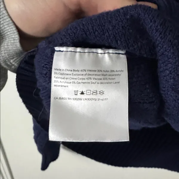 Lululemon 6 Texture Play Crewneck Cashmere Blend Sweater in Night Sea Blue - Image 6