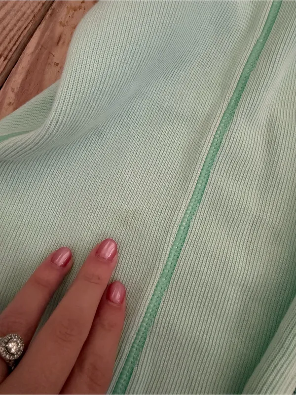 Tommy Bahama Mint Green Zip-Up Hoodie size s spots in pics - Image 2