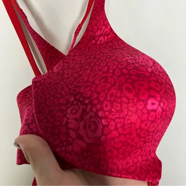 Victoria’s Secret push up bra hot pink animal‎ print women’s size 32A sexy - Image 3