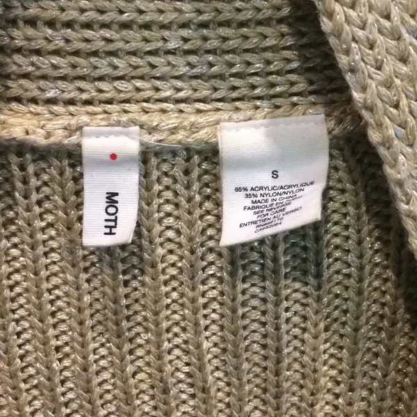 Anthropologie Moth Open Knit‎ Cardigan Draped Button Detail Size S - Image 5