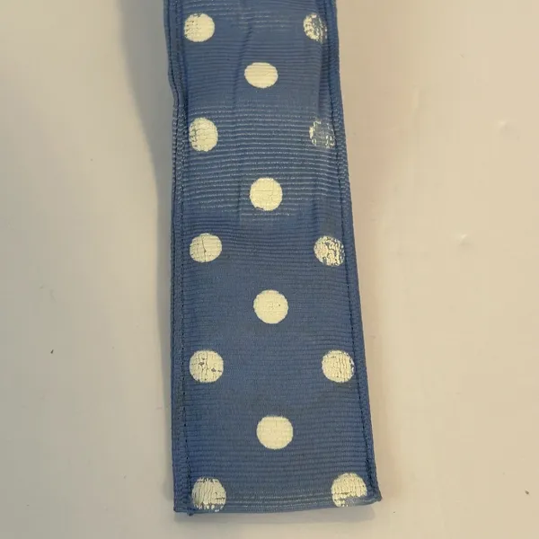 Eliza B Belt Polka Dot‎ Blue White D Ring Small - Image 6