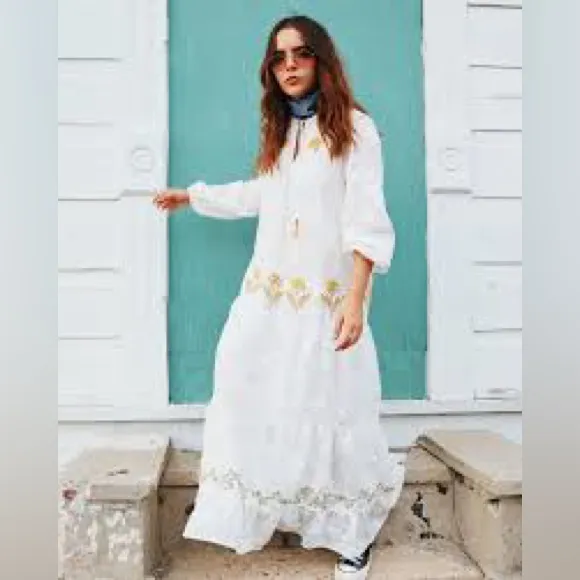 Zara Crochet Embroidered Dress Maxi‎ Bloggers Fav - Image 7