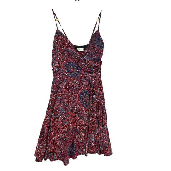 Abercrombie‎ Paisley Viscose Smocked Mini Dress Adjustable Straps Small - Image 2