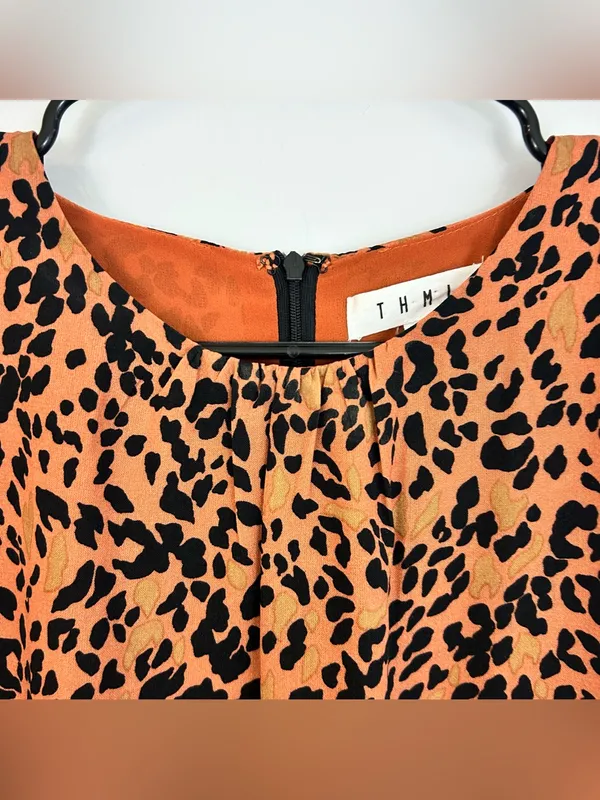 THML Leopard Animal Print Sleeveless Shift Mini Dress Size Small - Image 3