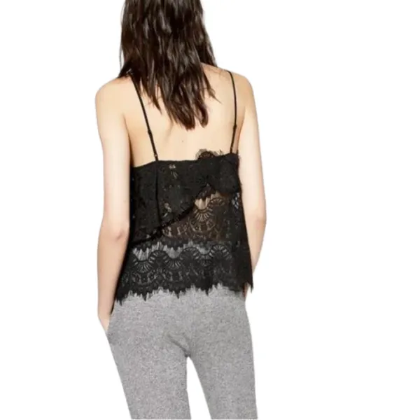 The Kooples Sport Flower Relief Lace Cami Y2K Cropped Tank Floral Detail - Image 4