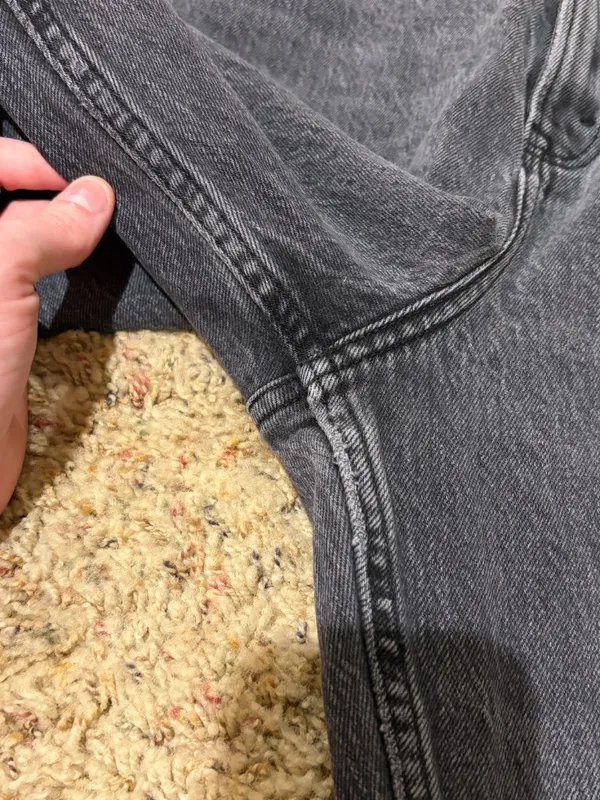 Abercrombie & Fitch Curve Love The '90s Straight Ultra High Rise Gray Jeans - Image 7