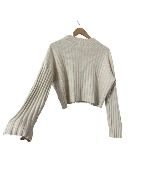 MADEWELL Levi Wool Long Sleeve Crop Sweater Pullover Top - Image 4