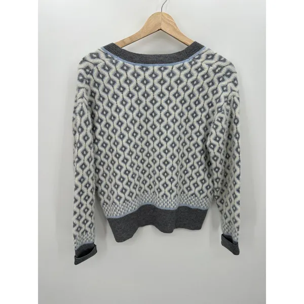 Cupcakes and cashmere Women Grey White Button Front Cardigan Sweater Size‎ XS - Image 2