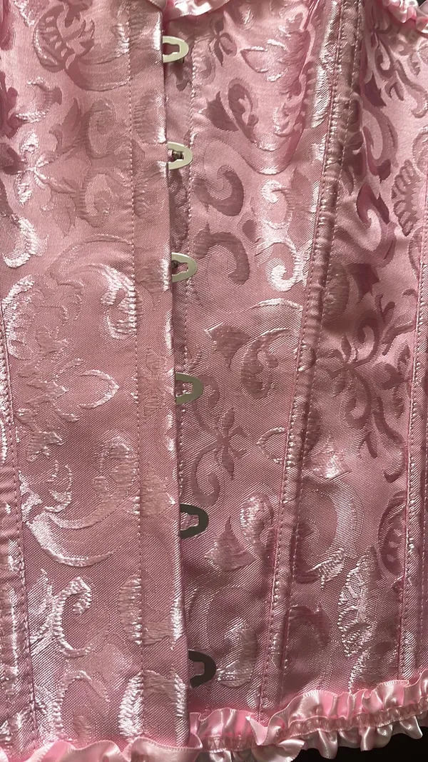 Pink Lace Up Corset Size XL - Image 3