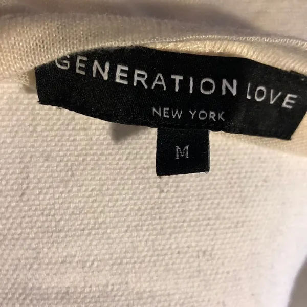 Generation Love Cream Linen Top with Lace-Up Detail on Shoulders and Back Medium - Image 7