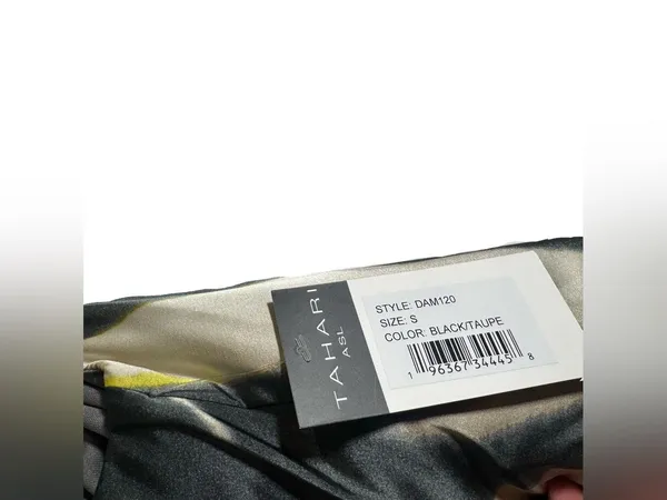 Tahari ASL Maxi Slip Dress Women's Small Abstract Palm Leaf Satin Strappy NWT - Image 6