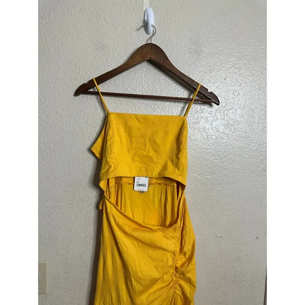 Free People Endless Summer Ready Midi Dress NWT Cutout Ruched Assymetrical M - Image 7