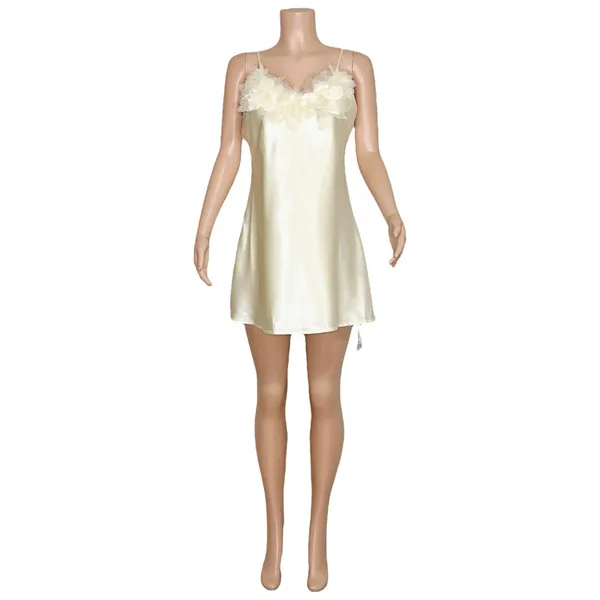 ELLIATT Katalina 3D Floral Satin Dress, Ivory, Large - Image 12