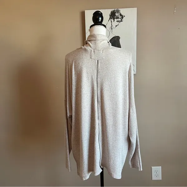 ALTAR'D STATE | Beige Cowl Neck Drop Shoulder Zipper Back Oversized Sweater.Sz L - Image 13