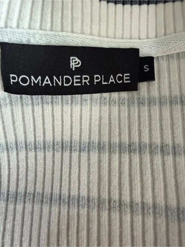 Pomander Place x Tuckernuck Nautical Costal Preppy striped ribbed 1/4 zip Small. - Image 7