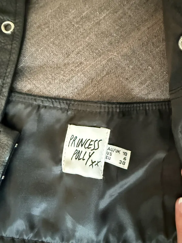 Princess Polly Black Leather Halter Top - Image 3