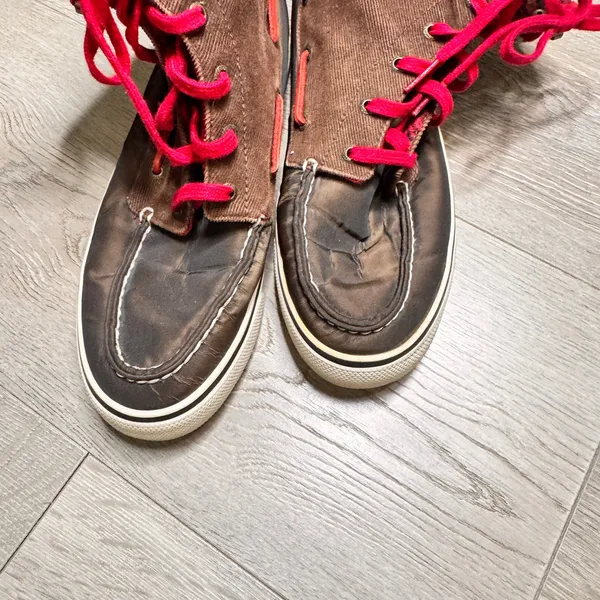 Sperry Top Sider Acklins Brown Corduroy Flannel Lined High Top‎ Boots Size 8.5 - Image 6