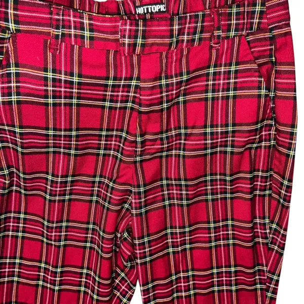 Hot Topic Red Plaid Skinny Pants. - Image 5
