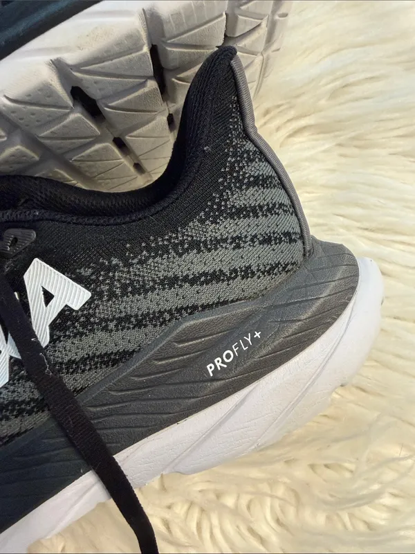 Hoka Black and White Athletic Running Shoes size 8B good condition - Image 2
