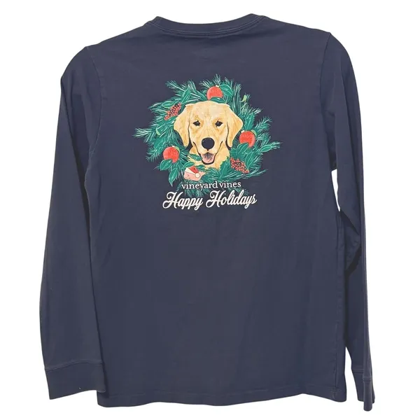 Vineyard Vines T-shirt Sz Med Holiday Golden Retriever Dog‎ Christmas Shirt - Image 2