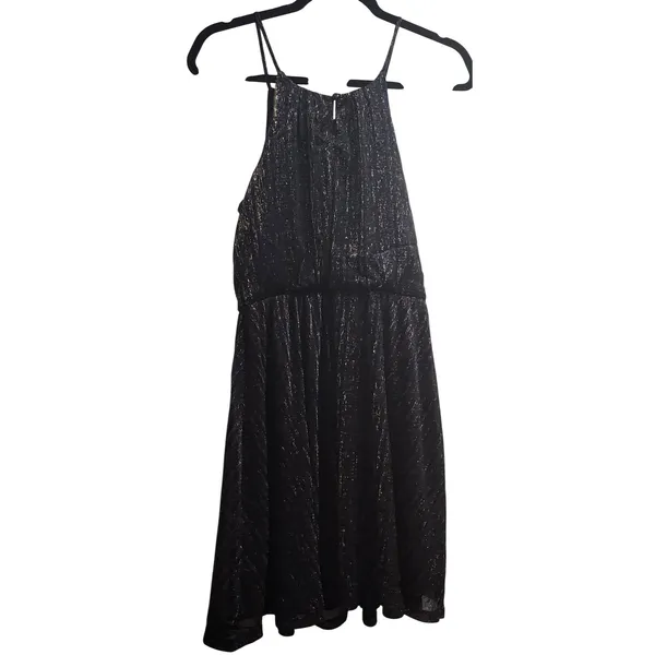 Francescas Mi Ami Black Sparkle Halter Neck Sleeveless Mini Dress - Size‎ S - Image 2
