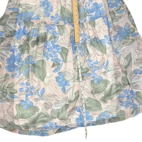 Big Water Blue Sky Pink Blue Green Floral Flutter Tie Back Maxi Dress S NEW Tags - Image 7
