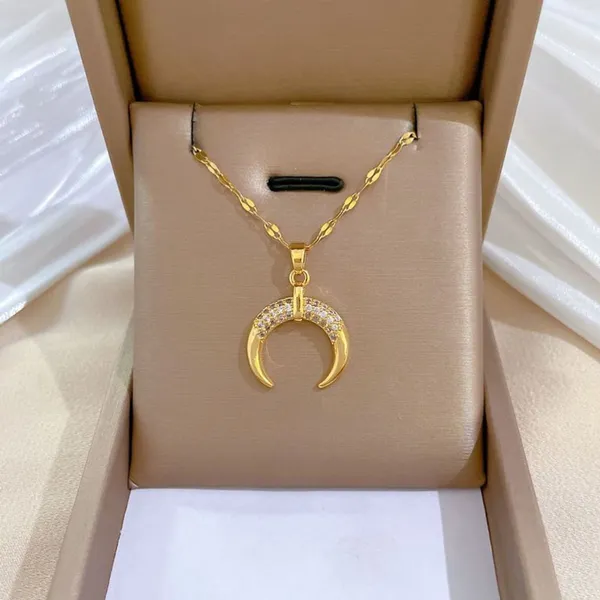 Boutique NEW Crescent Moon Pendant Necklace | 14k Gold Over‎ Sterling - Image 8