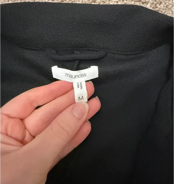Maurices Black Open-Front Blazer Three-Quarter Sleeves - Image 3