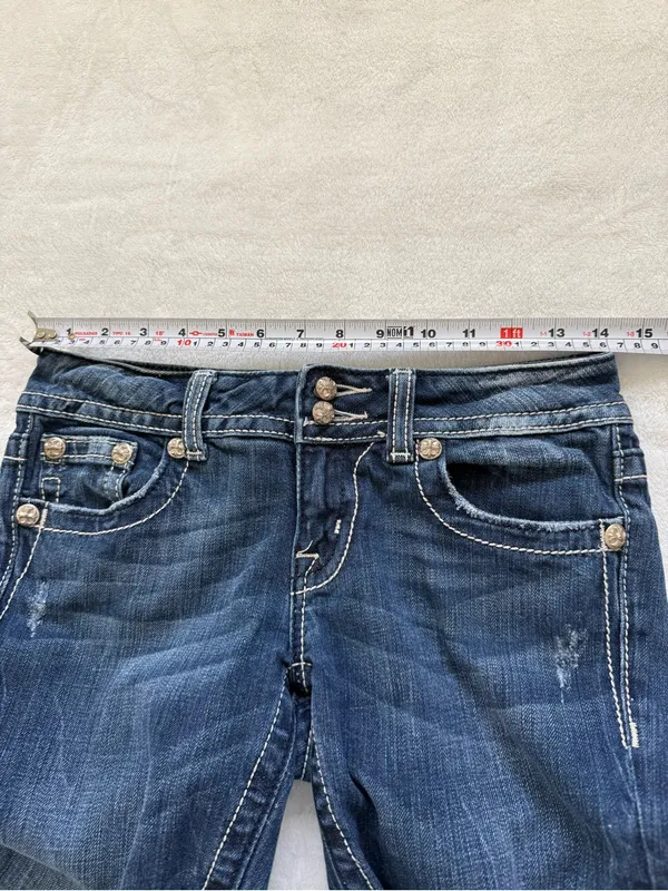 Miss Me Bootcut Jeans Size 27 Embellished Flap Pocket Y2K Denim - Image 15