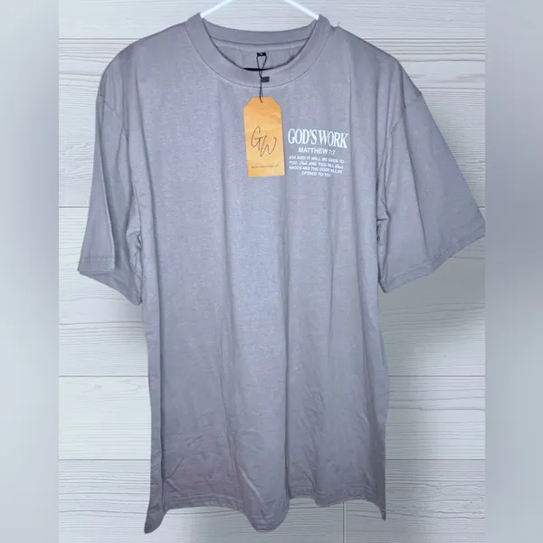 NWT GOD WORK Women’s/Mens Oversized Drop Shoulder Graphic Worship Tee - Image 5