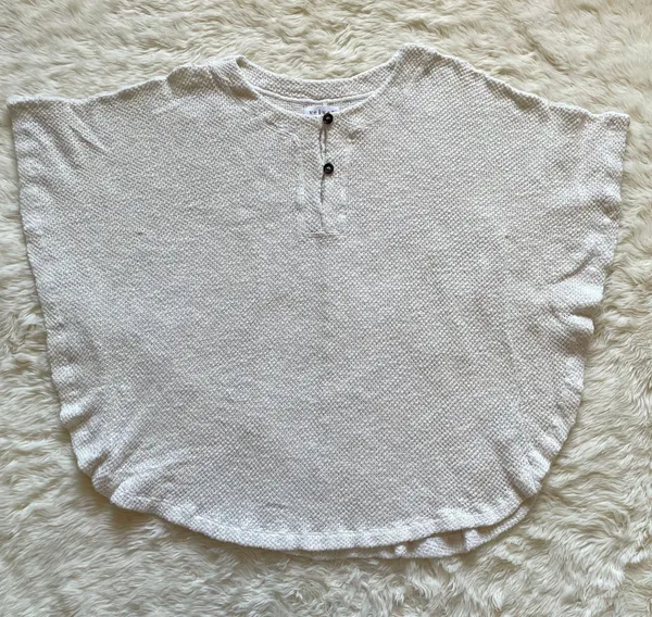 Velvet By Graham And Spencer Poncho Butterfly Sleeve Knit Pullover Cream M - Image 2