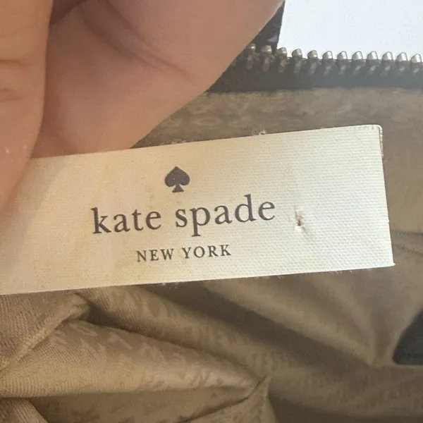 Kate Spade New York Black Patent Tote Bag Polka Dot Embossed Front Bow Accent - Image 7
