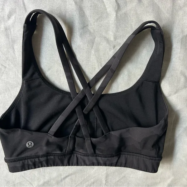 Lululemon Black Camouflage Sports Bra - Image 4