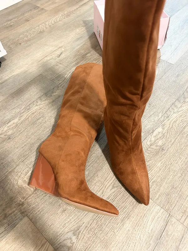 FashioNova NEW EGO women’s tan knee high boots size 7 - Image 5