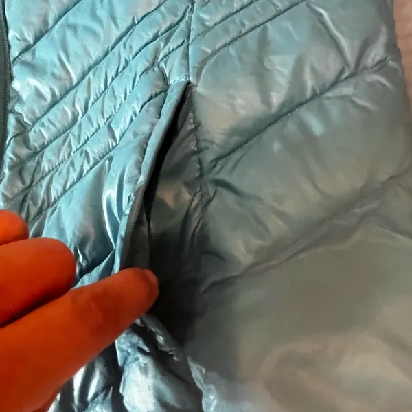 Coat size small turquoise down with attached hood Blue - Image 8