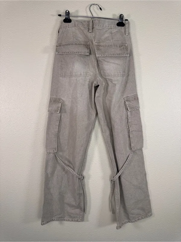 Song Light Grey Wide Leg Cargo Pants Womens 0 Casual Fall Staple Denim - Image 5