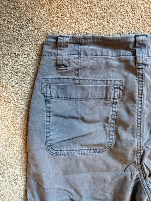 American Eagle Grey/Blue Super High Rise Baggy Wide Leg Stretch Cargo Pants - Image 7