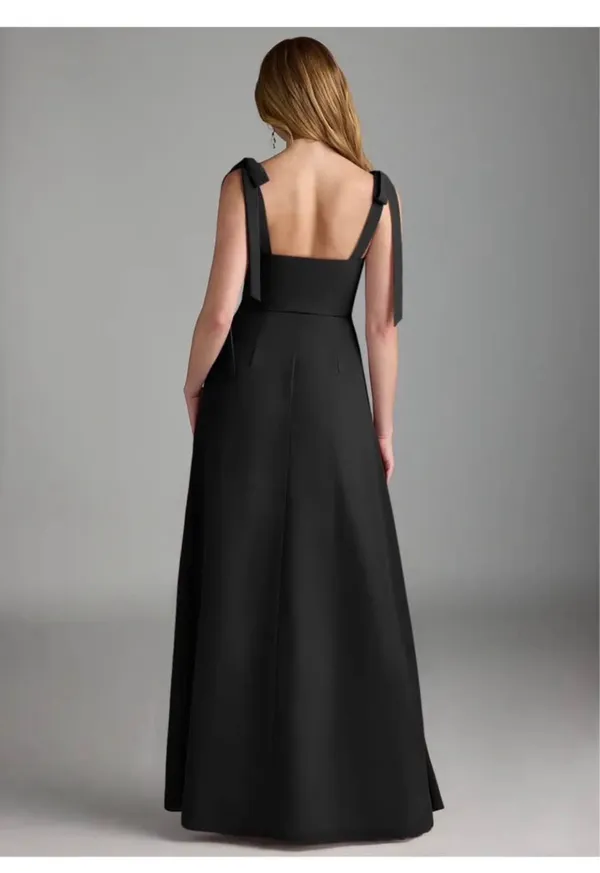 Azazie Lizet, Black A-line Sweetheart Neckline Chiffon Bridesmaid Dress, Size A8 - Image 3