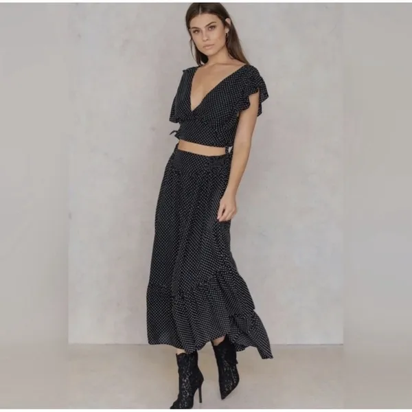 Free People Pretty Daze Black Polka Dot Two-Piece Set Women's XS - Image 3