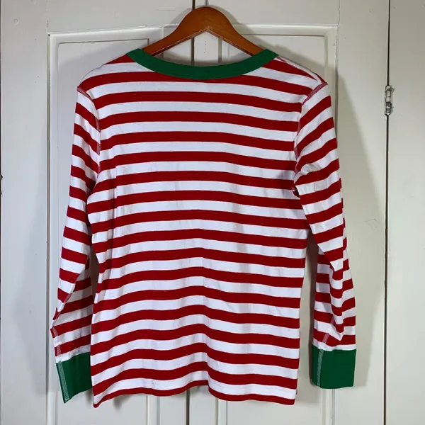 Hanna Andersson XL Red White Green Striped Long Sleeve Holiday Pajama Top‎ ONLY - Image 8