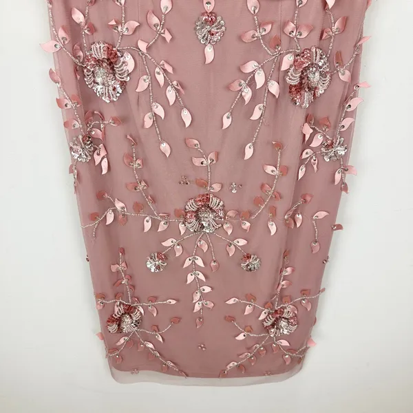 Adrianna Papell Beaded Sequin Dress Pink Floral Party Glam Cocktail US 4 NWT - Image 15
