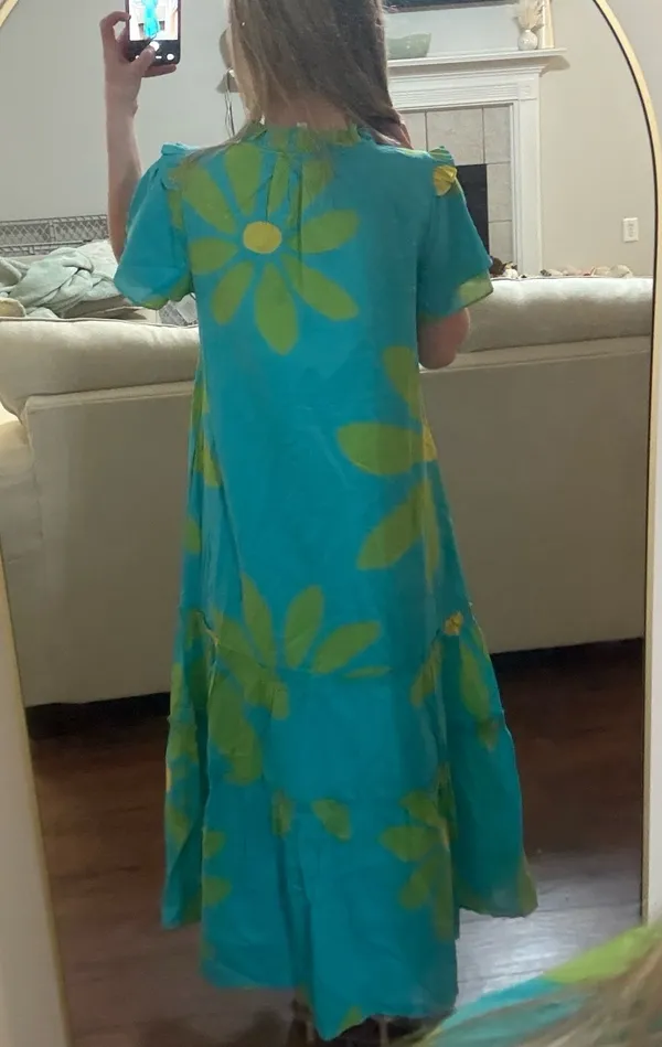 J. Marie Blue Floral Midi Dress - Image 2