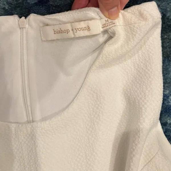 Bishop + Young White Jumpsuit Bridal Honeymoon Elopement Summer Resort Wide Leg - Image 6
