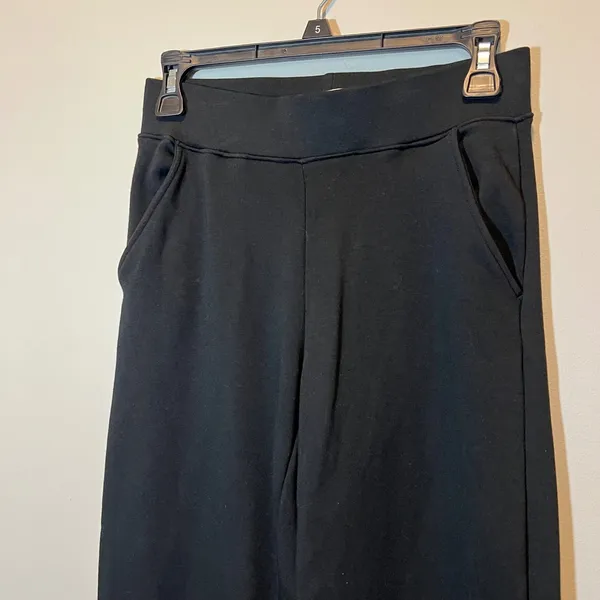 AYR The Supercool Black Wide Leg Crop Pants Pima Cotton Modal Small - Image 2