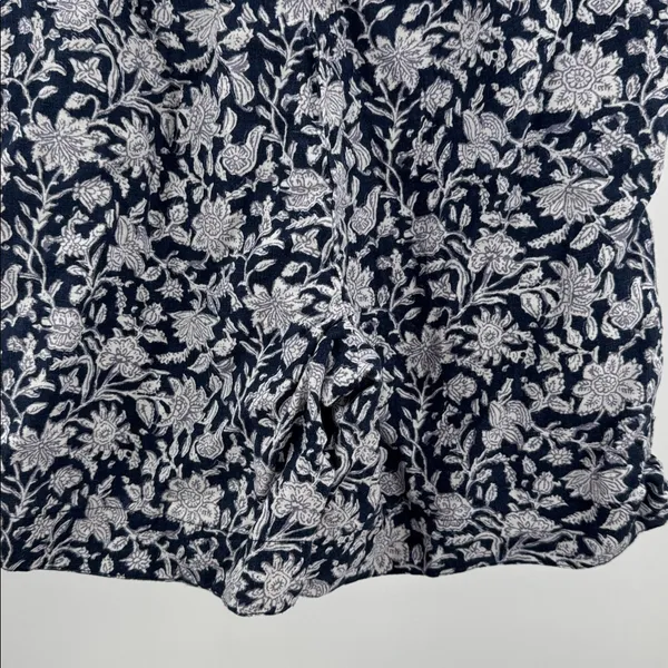pure Jill 100% Linen Navy Floral Women’s Shorts J.Jill summer vacation beach L - Image 4